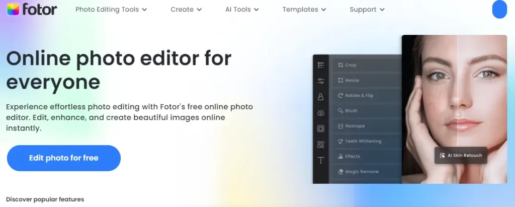 fotor online image editor website