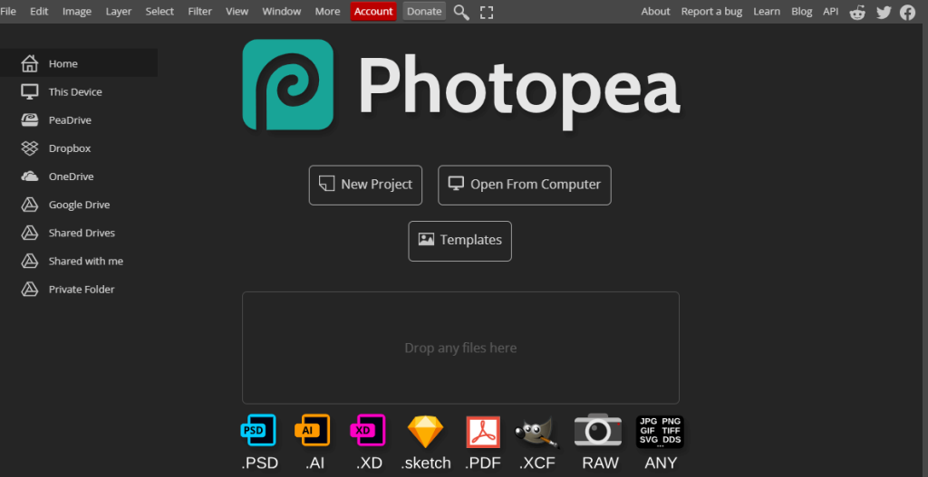 photopea online image editor website